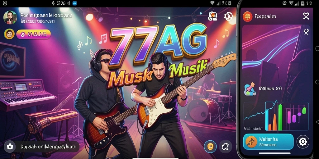 Screenshot gameplay 77AG menunjukkan pemain menikmati permainan musik.