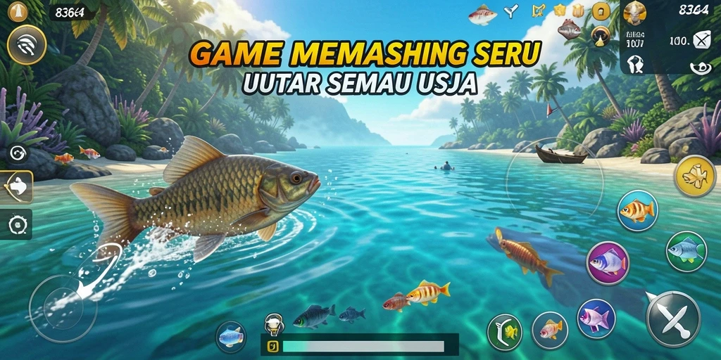 Tampilan screenshot 8364 yang menunjukkan pengalaman memancing yang menyenangkan.