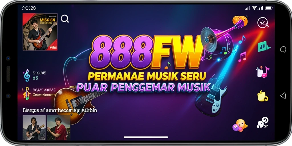 Screenshot menampilkan gameplay seru dari 888FW dengan berbagai alat musik.
