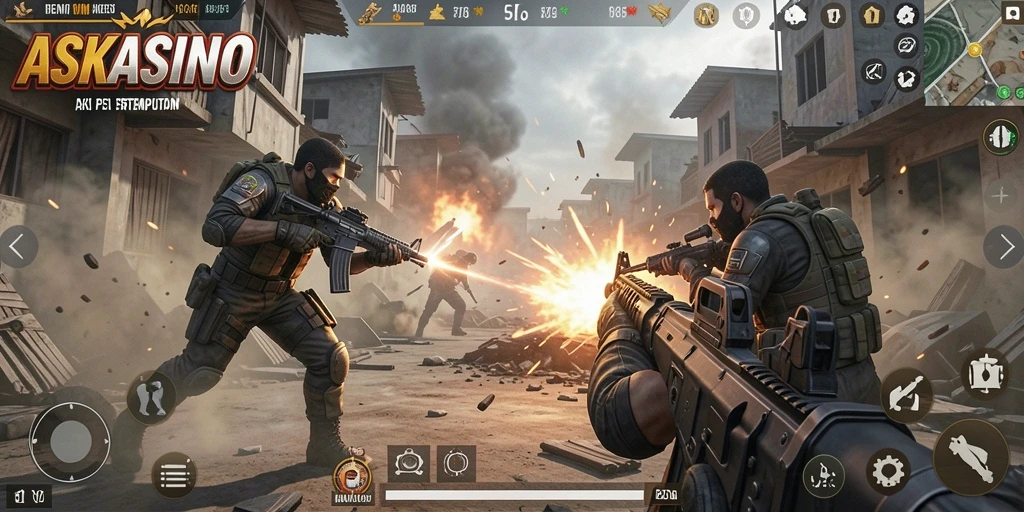 Gameplay intens dengan aksi pertempuran yang menegangkan di ASKASINO.