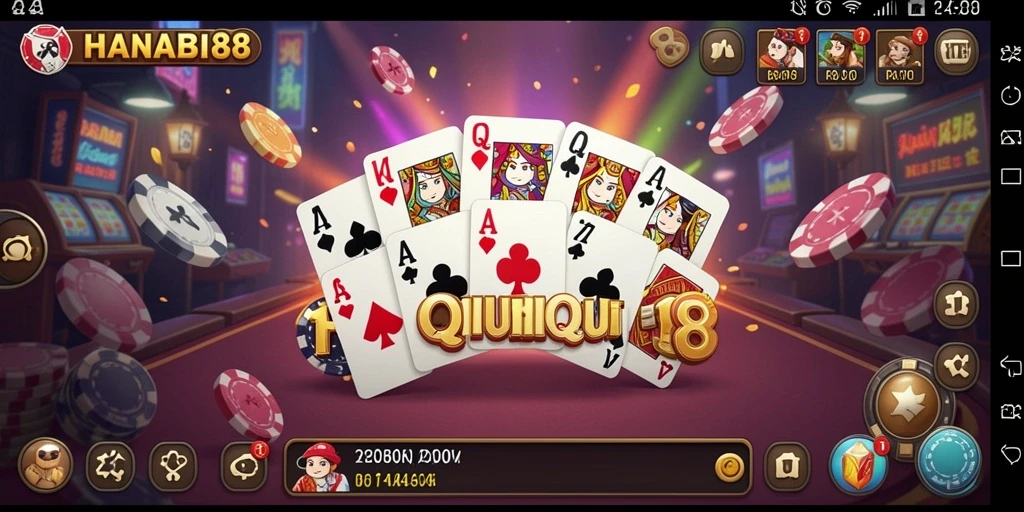 Tangkapan layar utama HANABI88 menunjukkan aksi seru dalam permainan QiuQiu.
