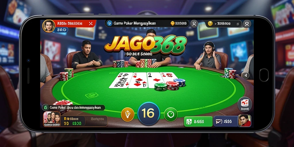 Screenshot JAGO368 menampilkan momen seru di meja poker.