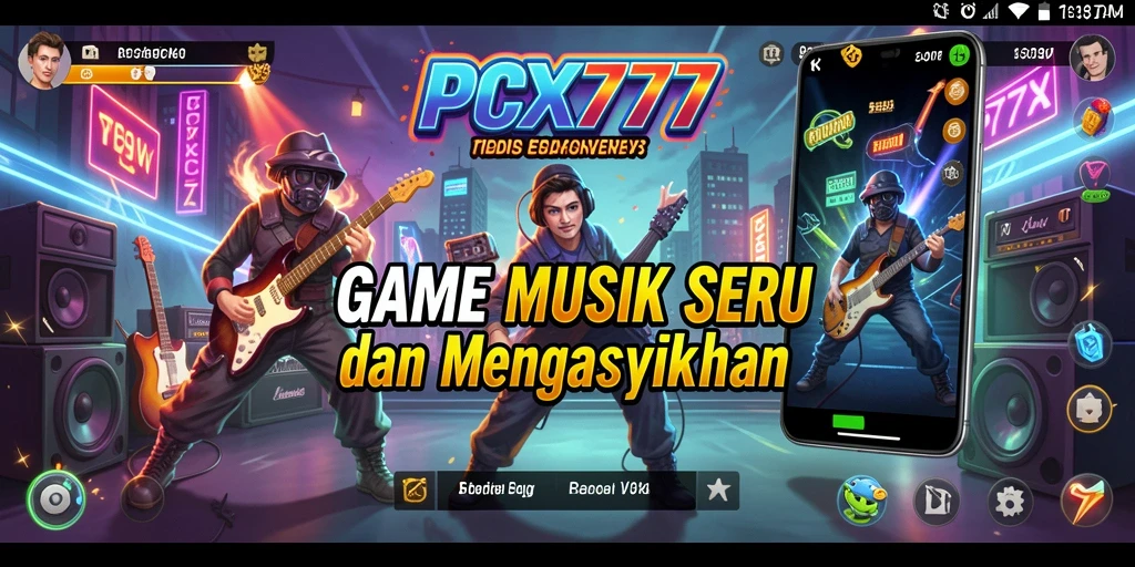 Tampilan menarik dari gameplay PCX777 yang penuh musik.