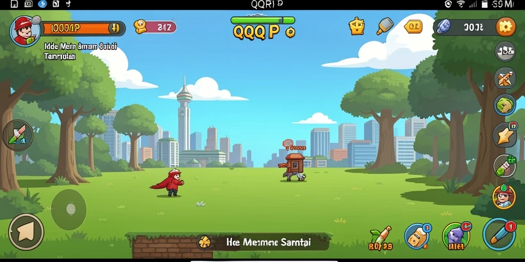 Tampilan screenshot gameplay <strong>QQRP</strong> yang menunjukkan kemajuan pemain dalam mode Idle.
