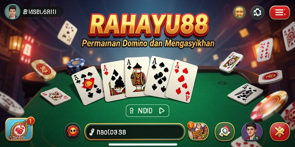 Tampilan gameplay RAHAYU88 dengan grafis domino yang menarik.