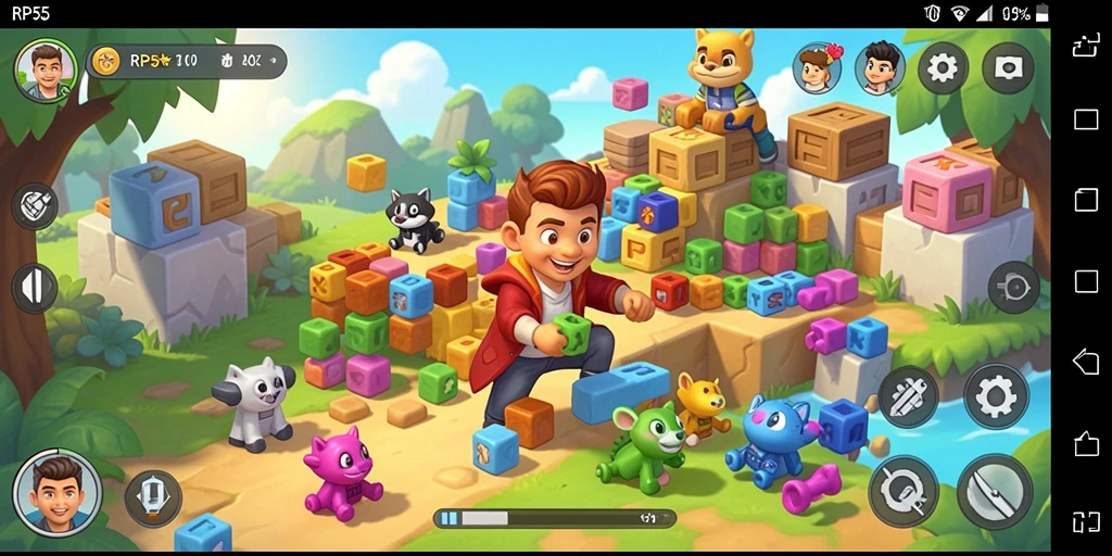 Tangkapan layar RP55 menampilkan gameplay seru dan menantang dalam permainan Puzzle.