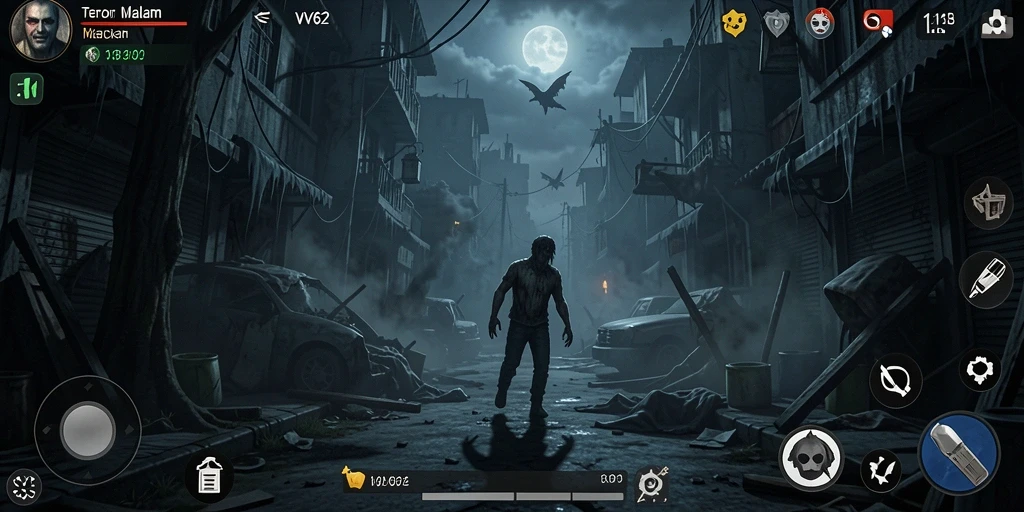 Tampilan gameplay horror dari VV62 yang menakutkan dan penuh ketegangan.